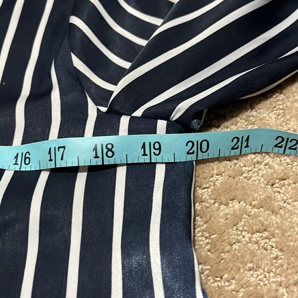 Zara Basics Navy Striped Blouse - Picture 7 of 9